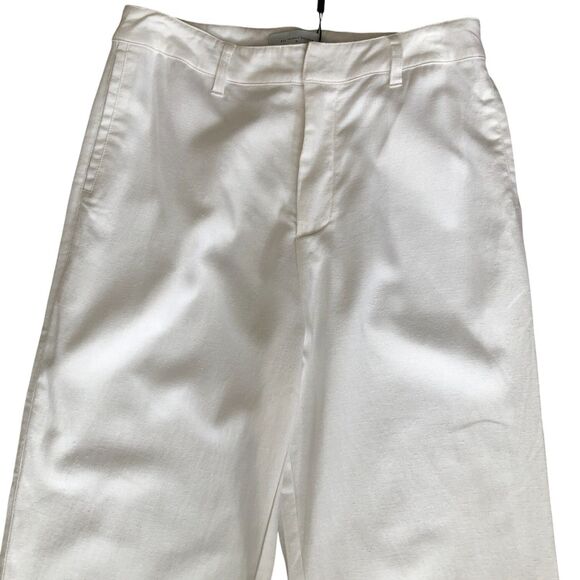 All Things Golden NWT White Linen Blend High Waist Straight Leg Trouser Pants M - Picture 2 of 13